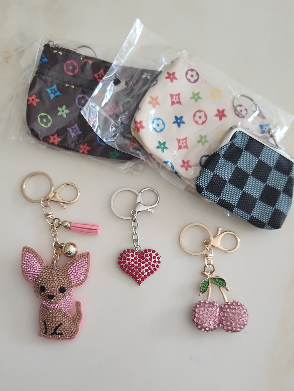 Bag Charm & Coin Purse Bundle! 6 Pieces!